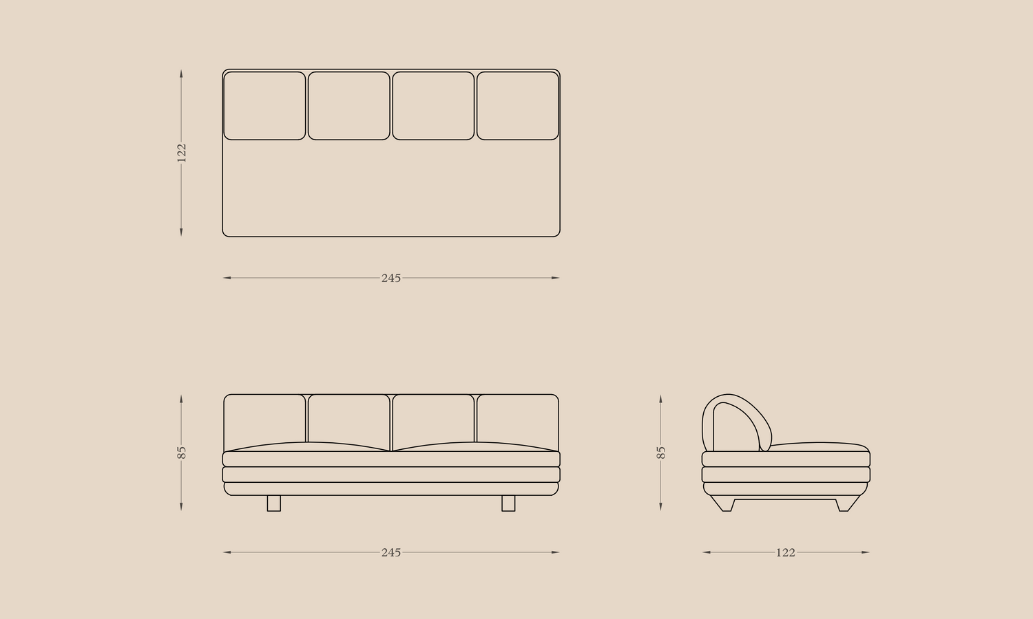 Balu Sofa front view