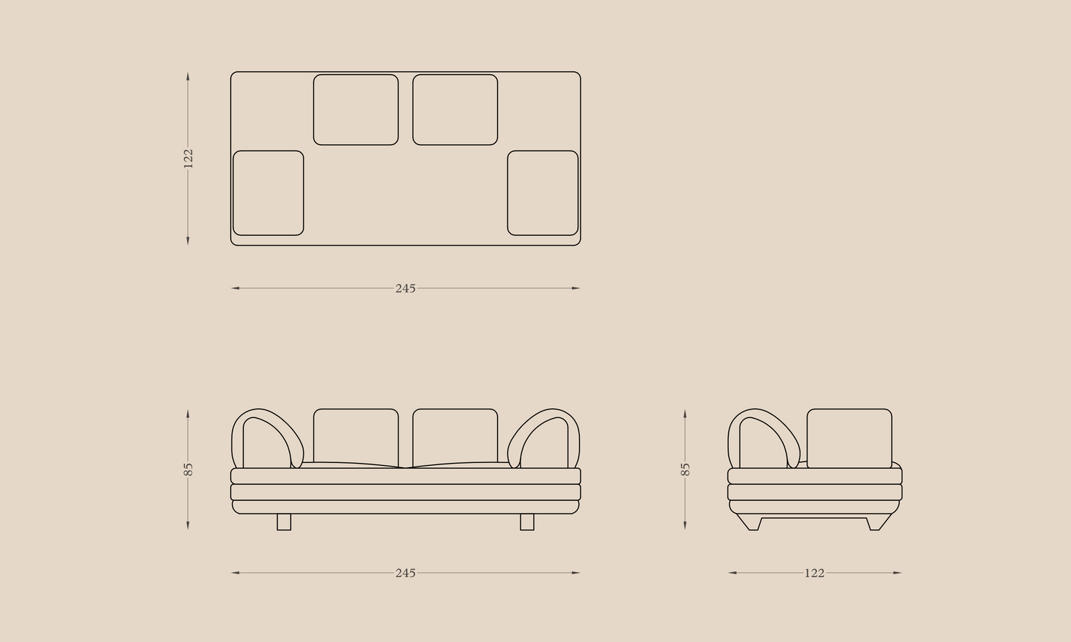 Balu Sofa side view