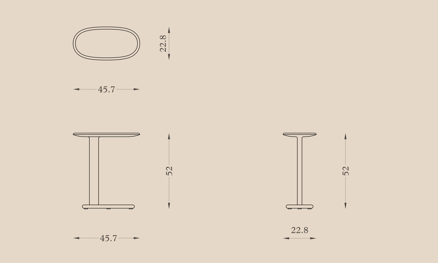 Kadi Side Table — Dimensions